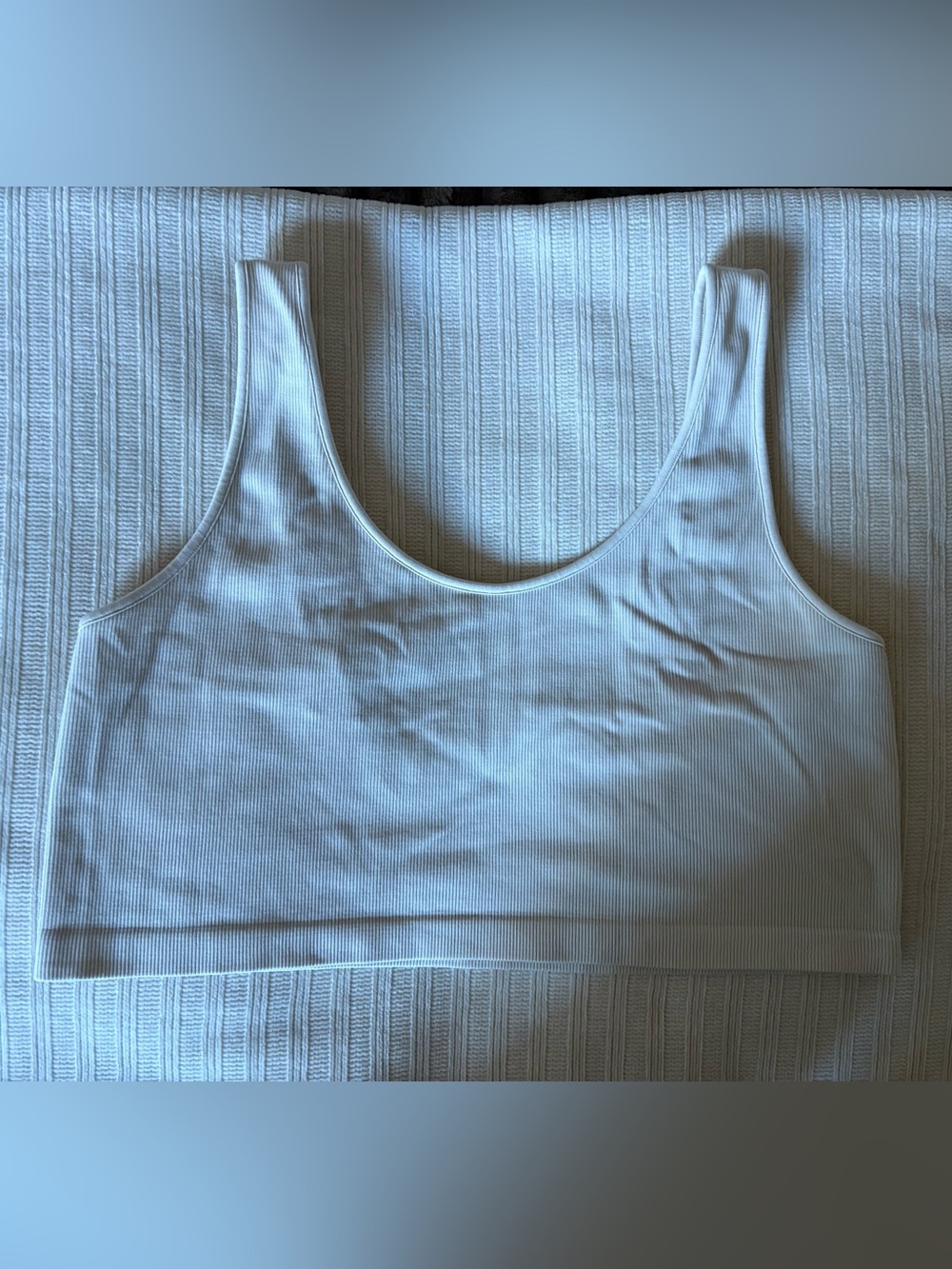 American Eagle Ribbed Scoop Neck Crop Top- Cream